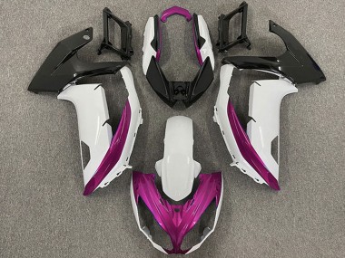 Carénages Moto Kawasaki Ninja 650R 2009-2011 - Blanc Magenta Noir Mat