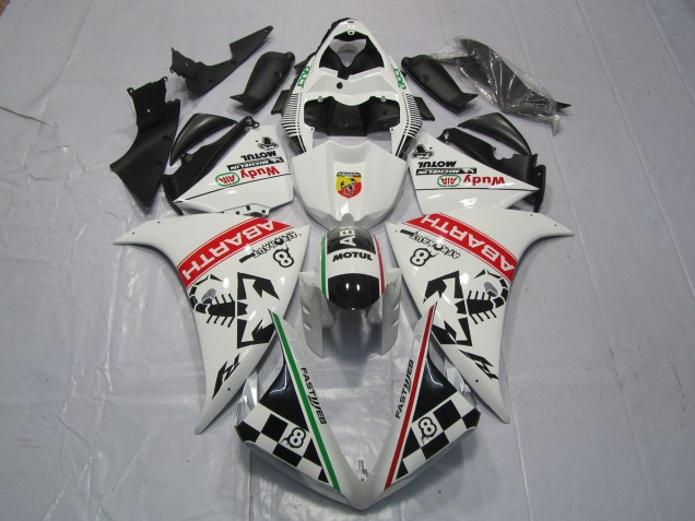 Carénages Moto Yamaha R1 2012-2014 - Blanc Rouge Vert Noir Abarth Wudy Motul