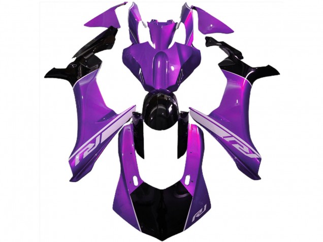 Carénages Moto Yamaha R1 2015-2019 - Violet Noir Brillant Argent