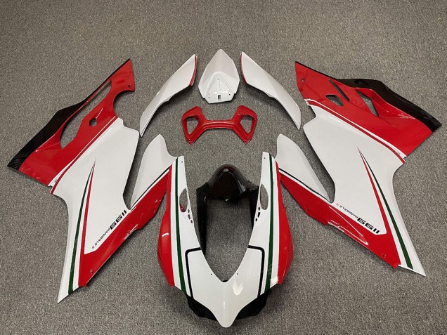 Carénages Moto Ducati 1199 2011-2014 - Blanc Rouge Noir Vert