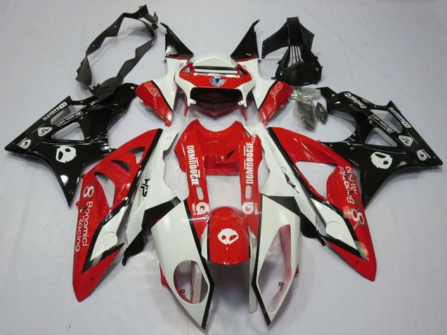 Carénage Moto BMW S1000RR 2009-2014 - Blanc Rouge Noir Brillant