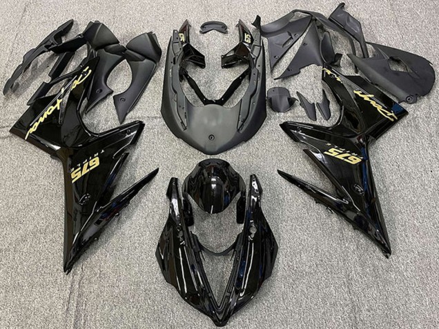 Carénages Moto Triumph Daytona 675 2013-2016 - Noir Brillant Or Décalque