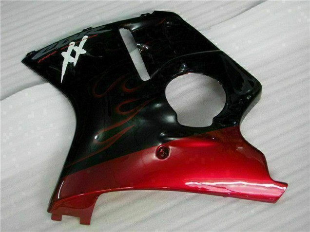 Carénage Moto ABS Honda CBR1100XX Blackbird 1996-2007 - Noir Brillant Rouge Flamme
