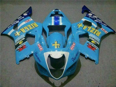 Carénages Moto Suzuki GSXR 1000 2003-2004 - Bleu Blanc Jaune Rizla
