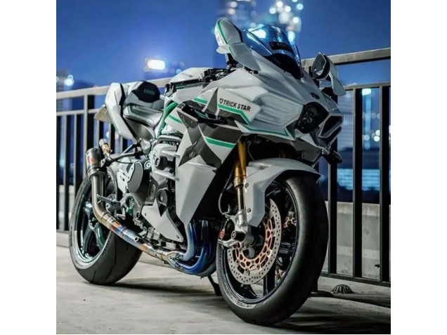 Carénages Moto Kawasaki Ninja H2 2015-2022 - Blanc Vert Doubler