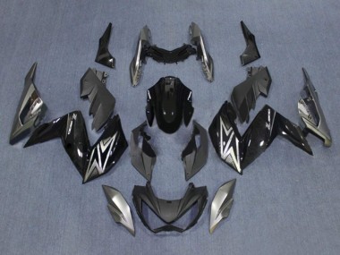 Carénages Moto Kawasaki Z250/Z300 2015-2016 - Noir Brillant Argent