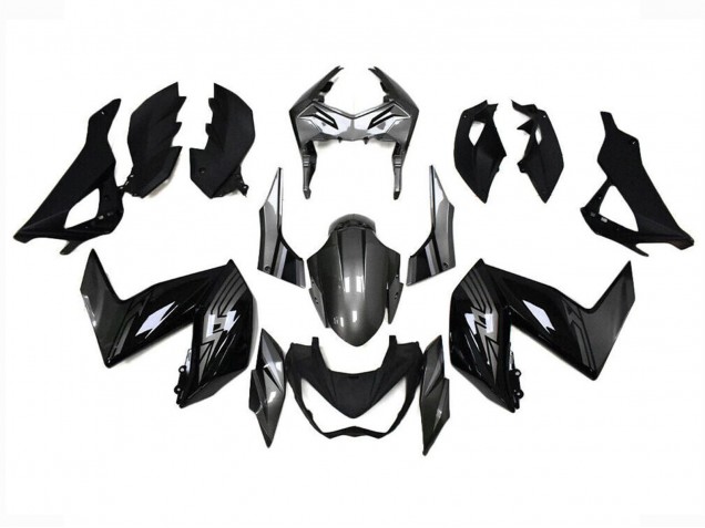 Carénages Moto Kawasaki Z250/Z300 2015-2016 - Noir Brillant Gris
