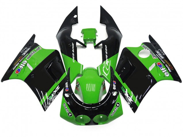 Carénages Moto Kawasaki ZXR250 1989-1990 - Vert Noir Brillant Elf Touch4 Bridgestone