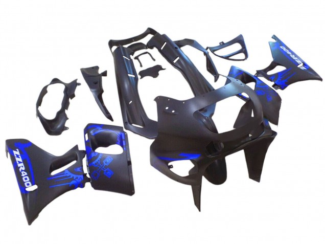 Carénages Moto Kawasaki ZZR400 1993-2007 - Noir Mat Bleu