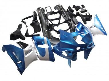 Carénages Moto Kawasaki ZZR400 1993-2007 - Bleu Argent Noir