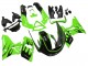 Carénages Moto Kawasaki ZZR600 1998-2003 - Vert Noir Brillant Flamme