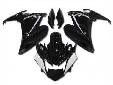 Carénages Moto Yamaha FZ6R 2009-2015 - Noir Brillant Blanc