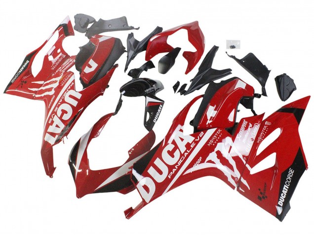 Carénages Moto Ducati Panigale V2 2020-2024 - Rouge Noir Brillant Monstre Corse