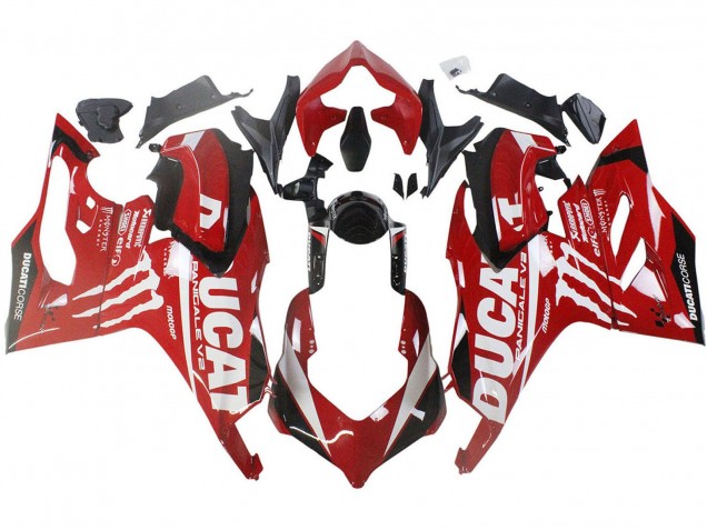 Carénages Moto Ducati Panigale V2 2020-2024 - Rouge Noir Brillant Monstre Corse