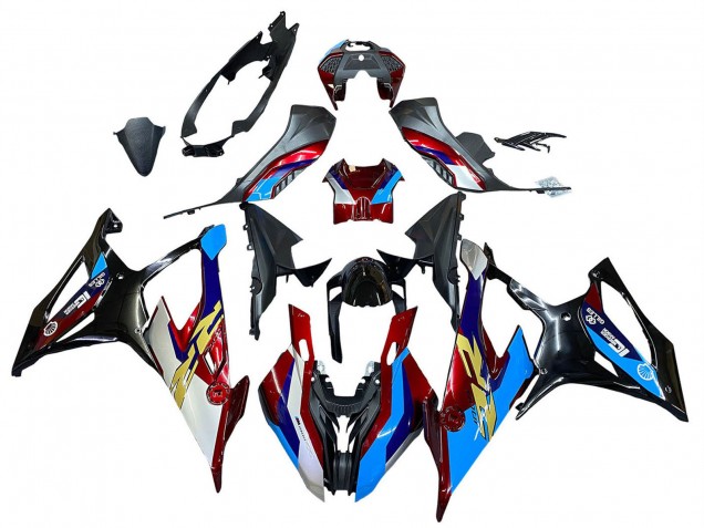 Carénage Moto BMW S1000RR 2019-2022 - Blanc Bleu Rouge Noir