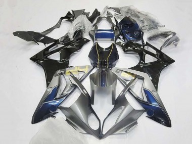 Carénages Moto BMW S1000RR 2009-2014 - Argent Bleu Noir Brillant