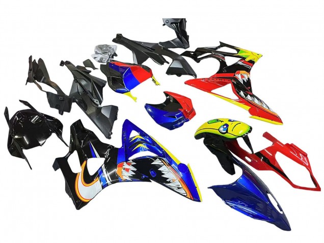 Carénages Moto BMW S1000RR 2009-2014 - Rouge Bleu Jaune Requin