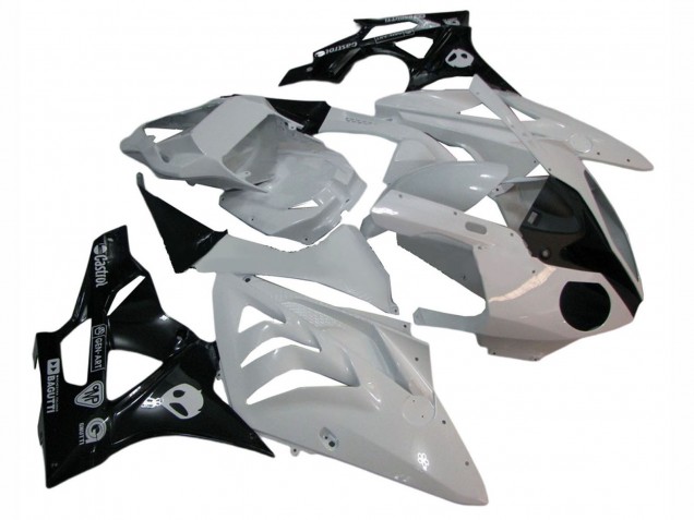 Carénages Moto BMW S1000RR 2009-2014 - Blanc Noir Brillant