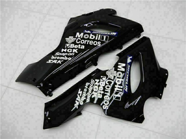 Carénages Moto Kawasaki ZX6R 2005-2006 - Noir Brillant Blanc West