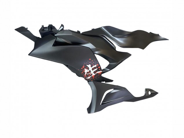 Carénages Moto Kawasaki ZX6R 2023-2025 - Noir Blanc Flower