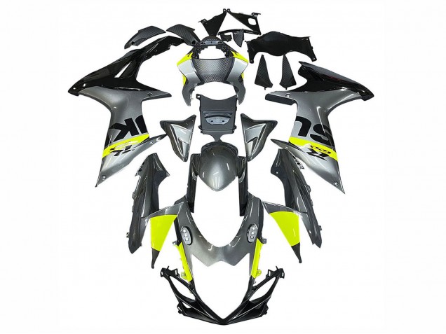 Carénages Moto Suzuki GSXR 600 / GSXR 750 2011-2024 - Argent Jaune Noir