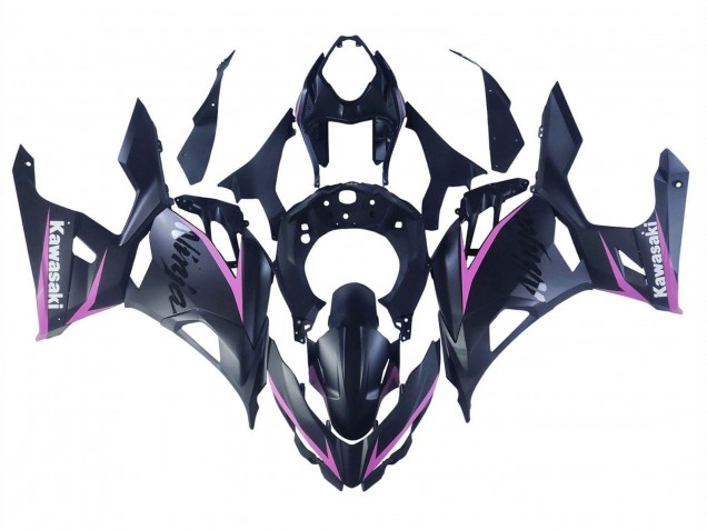 Carénages Moto Kawasaki Ninja 400 2018-2024 - Noir Mat Rose