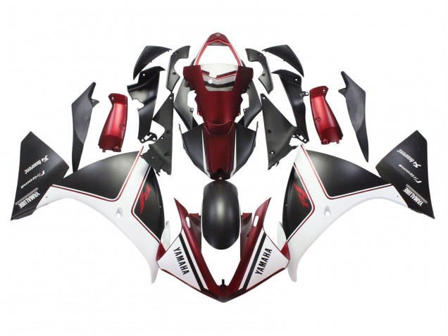 Carénages Moto Yamaha YZF 1000 R1 2009-2011 - Rouge Blanc Noir Mat