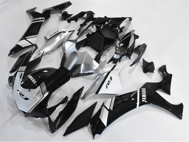 Carénages Moto Yamaha YZF 1000 R1 2020-2025 - Argent Blanc Noir Brillant