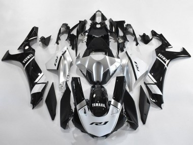 Carénages Moto Yamaha YZF 1000 R1 2020-2025 - Argent Blanc Noir Brillant