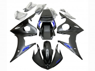 Carénages Moto Yamaha YZF R6S 2006-2009 - Noir Mat Bleu