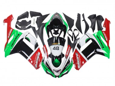 Carénages Moto Kawasaki ZX6R 2007-2008 - Vert Rouge