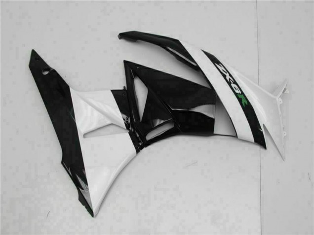 Carénages Moto Kawasaki ZX6R 2009-2012 - Noir Brillant Blanc