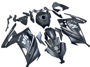 Carénages Moto Kawasaki EX300 2013-2024 - Noir Mat Blanc Elf Neige
