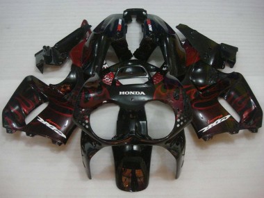 Carénages Moto Honda CBR900RR 893 1992-1993 - Noir Brillant Rouge Flamme