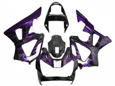 Carénages Moto Honda CBR900RR 929 2000-2001 - Noir Brillant Violet Flamme