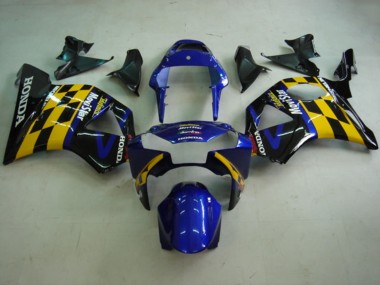 Carénages Moto Honda CBR900RR 954 2002-2003 - Bleu Jaune Noir Brillant Telefumica MoviStar Castrol