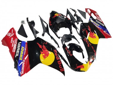 Carénages Moto Ducati 848/1098/1198 2007-2014 - Noir Brillant Jaune Bleu Red Bull