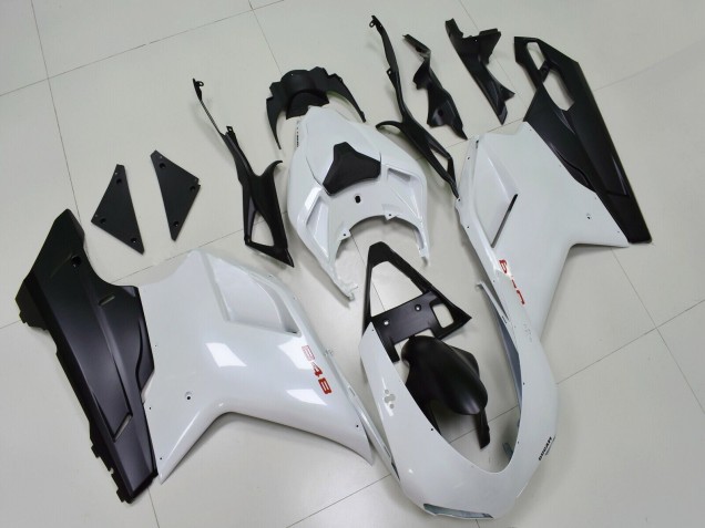 Carénages Moto Ducati 848 2007-2014 - Blanc Noir Mat