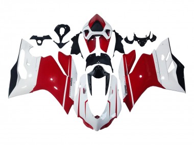 Carénages Moto Ducati 1199 2011-2014 - Blanc Rouge Noir Brillant