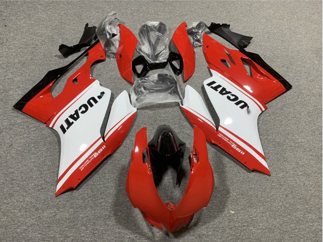 Carénages Moto Ducati 1199 2011-2014 - Rouge Blanc Noir Brillant