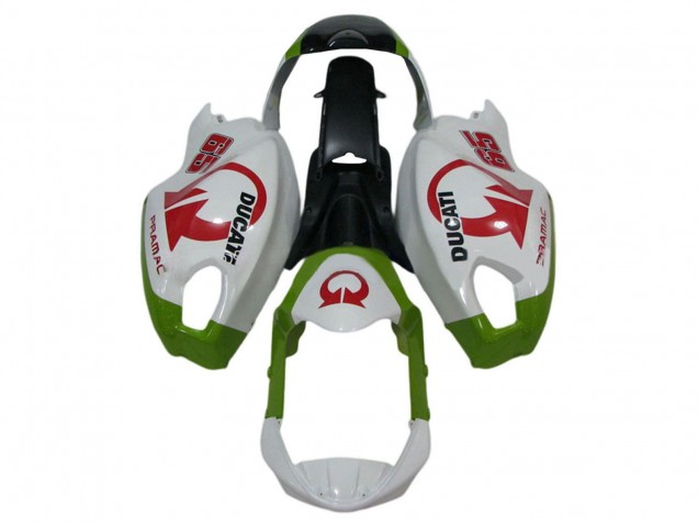 Carénages Moto Ducati Monster 696 796 1100 1100S 2008-2012 - Blanc Vert Rouge Pramac