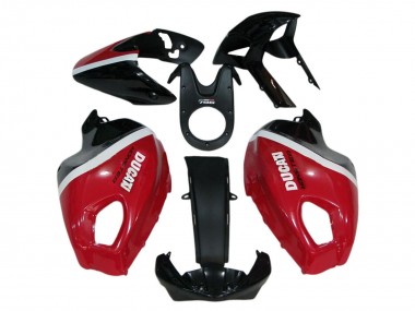 Carénages Moto Ducati Monster 696 796 1100 1100S 2008-2012 - Rouge Blanc Noir Brillant