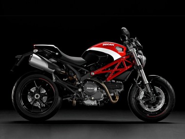 Carénages Moto Ducati Monster 696 796 1100 1100S 2008-2012 - Blanc Rouge