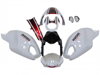 Carénages Moto Ducati Monster 696 796 1100 1100S 2008-2012 - Blanc Rouge Noir Brillant