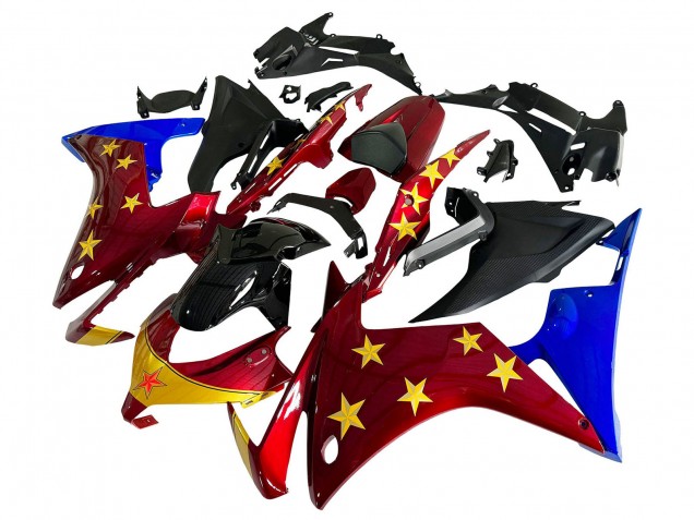 Carénages Moto Honda CBR500R 2013-2015 - Rouge Bleu Jaune Étoile