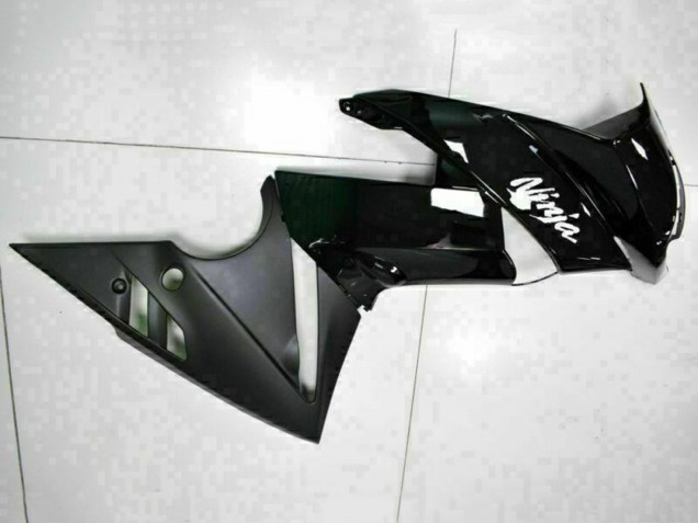 Carénages Moto Kawasaki EX650 2009-2011 - Noir Brillant Blanc Décalque