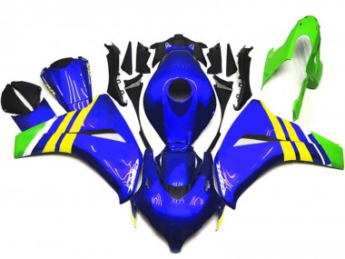 Carénages Moto Honda CBR1000RR 2008-2011 - Bleu Jaune Blanc Vert