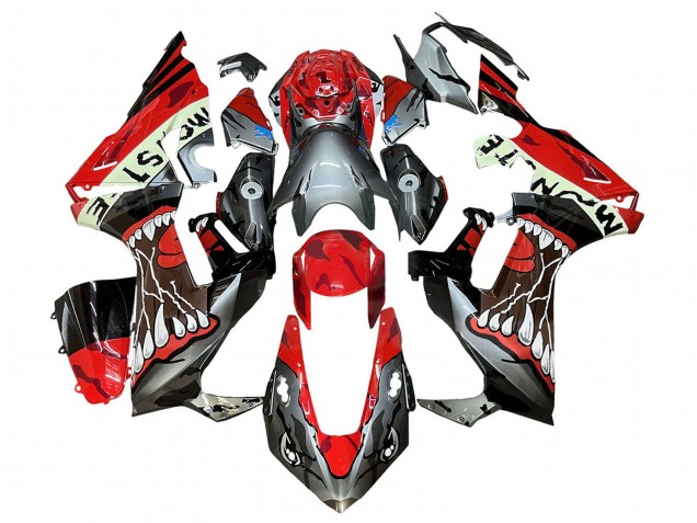 Carénages Moto Honda CBR1000RR 2017-2024 - Rouge Gris Noir Monstre Requin