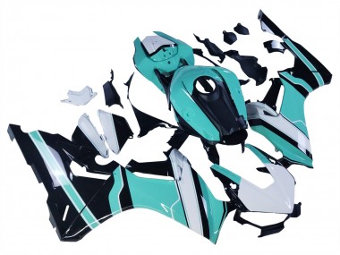 Carénages Moto Honda CBR1000RR 2017-2023 - Blanc Bleu Clair Noir Brillant
