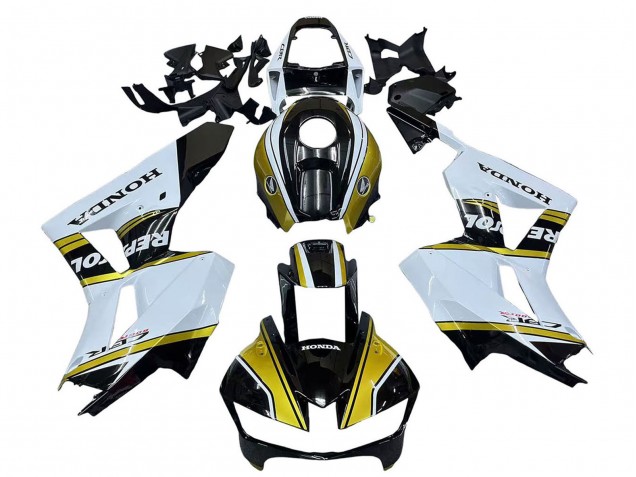 Carénages Moto Honda CBR600RR 2013-2026 - Blanc Or Noir Brillant Repsol